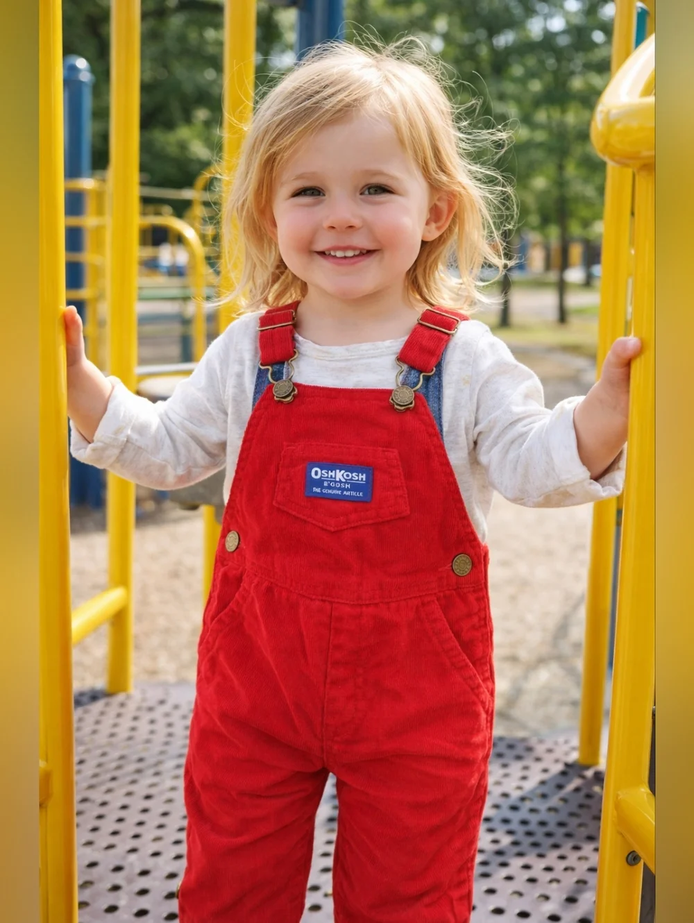 Vintage OshKosh B’Gosh Vestbak Red Corduroy Overalls Made In USA 90s Hockey Line